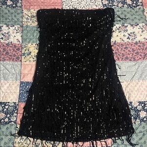 Wild Fable Black Sequin Strapless Dress